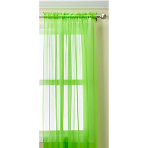 Editex Home Textiles Monique Sheer Window Panel, 55 by 95-Inch, Neon Lime