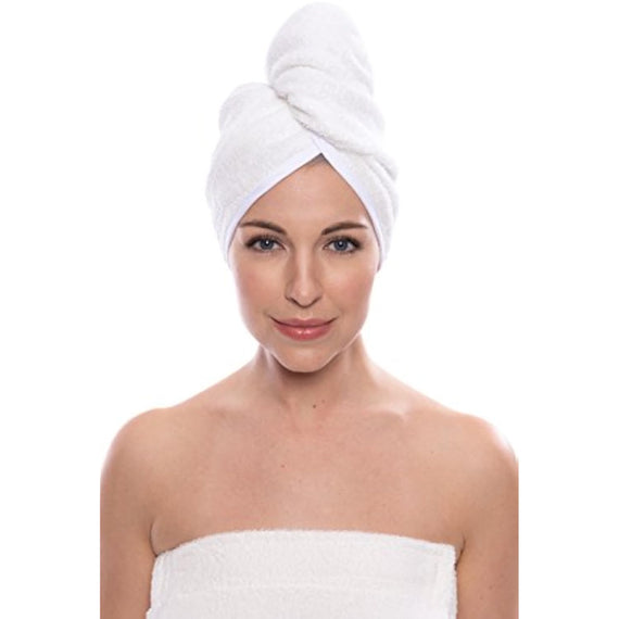 Texere Women's Bamboo Viscose Hair Towel (Tya, Natural White, U)