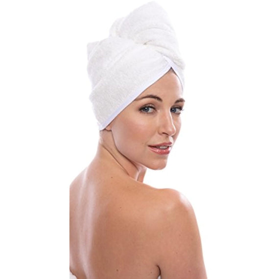 Texere Women's Bamboo Viscose Hair Towel (Tya, Natural White, U)