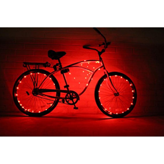 Bike Wheel Lights (2 Pack)- Colorful Accessory (Red)