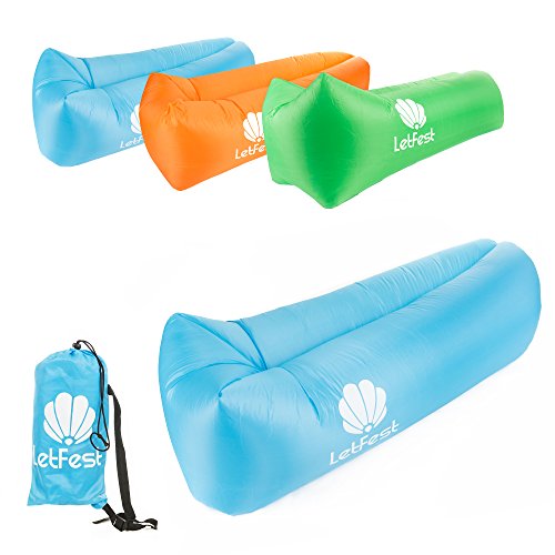 Inflatable Air Lounger with Carrying Bag for Festival, Pool Party, Camping,