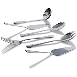 Complete Elegant 7 Piece Stainless Steel Hostess Serving Utensils Set - Like New