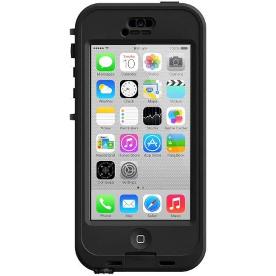 LifeProof NÜÜD iPhone 5c Waterproof Case - Retail Packaging - BLACK/CLEAR