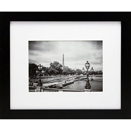 8x10 Black Gallery Picture Frame with 5x7 Inch Mat - Wide Molding - Includes