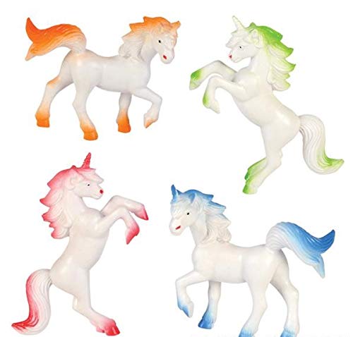 Rhode Island Novelty 3 Inch Vinyl Unicorns, One Dozen Assorted