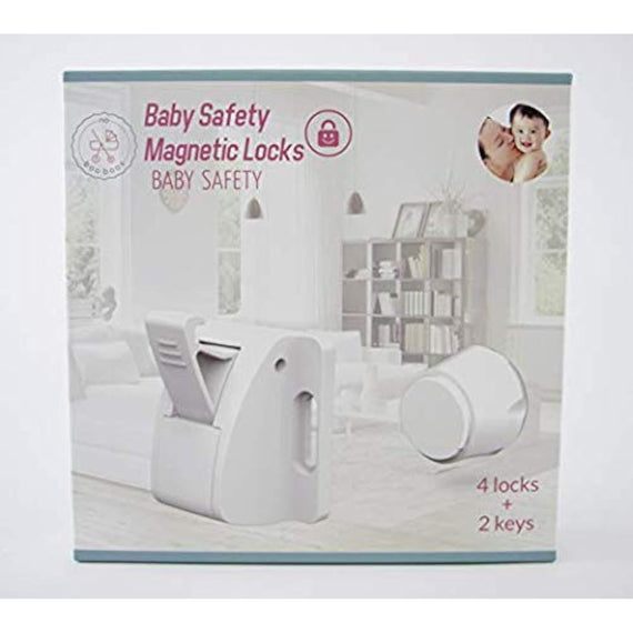 Child Safety Magnetic Cabinet Locks(4 Locks + 2 Keys), Baby Proof, No Tools Or - Like New