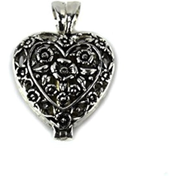 Cathedral Art. "Always in My Heart Memorial Urn Locket-Filigree Pewter Tone (2