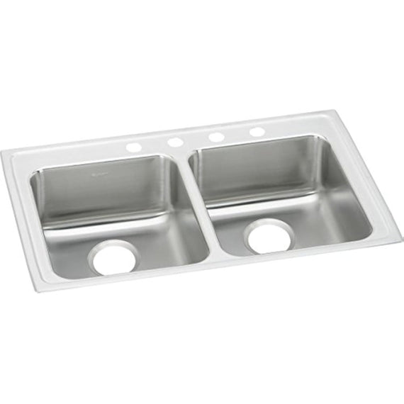 Elkay Lustertone Classic LRAD3319554 Equal Double Bowl Drop-In Stainless Steel