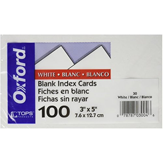 Unruled Index Cards, 3 X 5, White, 100/Pack ( PACK OF 2)