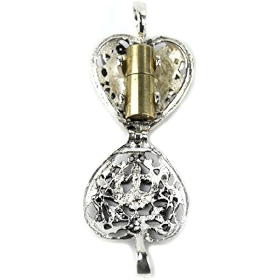 Cathedral Art. "Always in My Heart Memorial Urn Locket-Filigree Pewter Tone (2