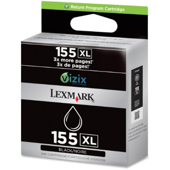 Lexmark 155XL High Yield Return Program Ink Cartridge, Black