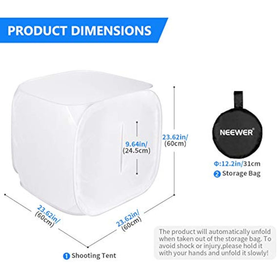 Neewer 24x24 inch/60x60 cm Photo Studio Shooting Tent Light Cube Diffusion Soft