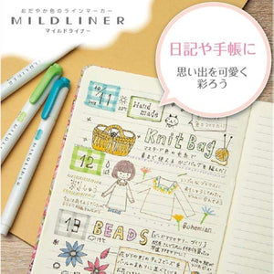 Zebra Highlighter Mildliner, 5 Friendly Color Set (WKT7-N-5C)