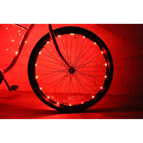 Bike Wheel Lights (2 Pack)- Colorful Accessory (Red)