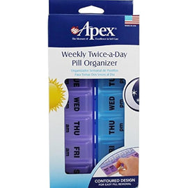 Apex Twice-A-Day Weekly Pill Organizer, Model No : 70059 - ( Pack of 2 )