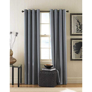 Curtainworks Monterey Grommet Curtain Panel, 52 by 144", Pewter