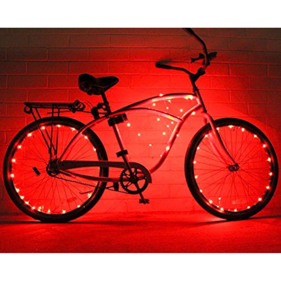 Bike Wheel Lights (2 Pack)- Colorful Accessory (Red)