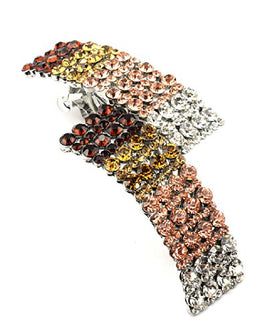 Women's Rhinestone Metal Hair Barrette Clip Hair Pin Antique Silver IMB2116,