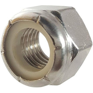 1/2-13 Nylon Insert Hex Lock Nuts, Stainless Steel 18-8, Plain Finish, Quantity