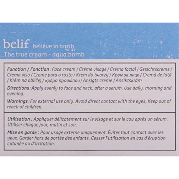 Belif the True Cream Aqua Bomb | Moisturizer for Combination to Oily Skin | Face - Like New