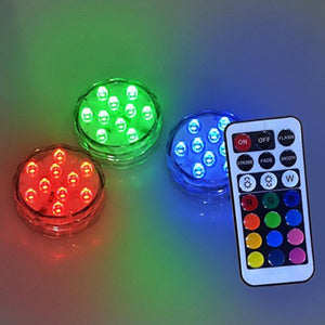 KCRIUS Aliss Queena(TM) Set Of 3,RGB Submersible LED Light, Multi Color