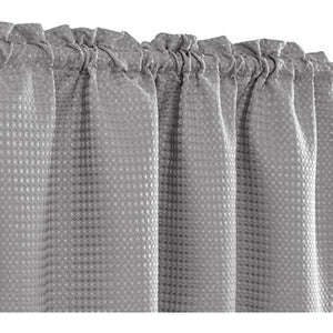 jinchan Tier Curtains Waffle Woven Half Window Curtain for Bathroom Rod Pocket