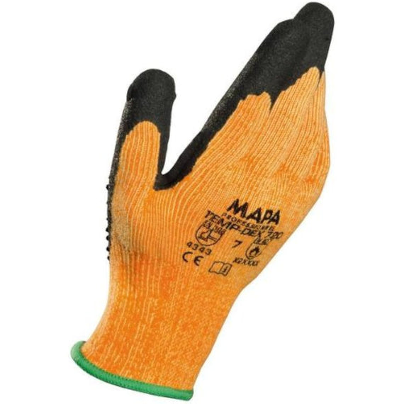 MAPA Temp-Dex Plus 720 Nitrile Mediumweight Glove, 10-1/4" Length, Size 9,