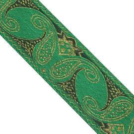 5 yards 1-9/16" WIDE 40mm Paisley Metallic Jacquard Ribbon JL121