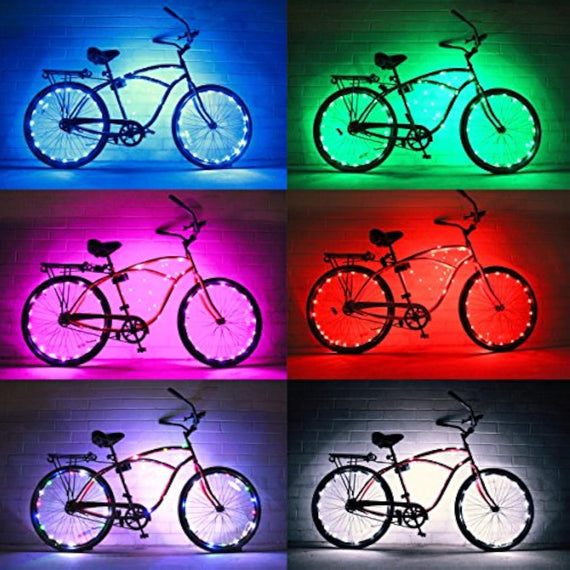 Bike Wheel Lights (2 Pack)- Colorful Accessory (Red)