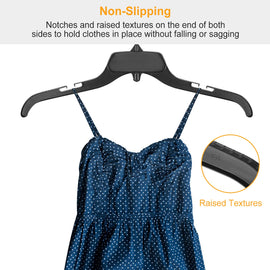 10 Pack Clothes Hangers Non-Slip Notched Space-Saving Plastic Clothing Hangers for Shirt Suit Coat Home Store Use