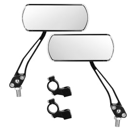 1 Pair Handlebar Bike Mirrors Adjustable 360° Rotatable Safe Rearview Bicycle Mirror Scratch Resistant Rectangular Bike Mirror For Mountain Bike Road Bike