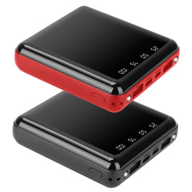 10000mAh Portable Charger Power Bank External Battery Pack w/ 4 Built-in Cables w/ LED Flashlight
