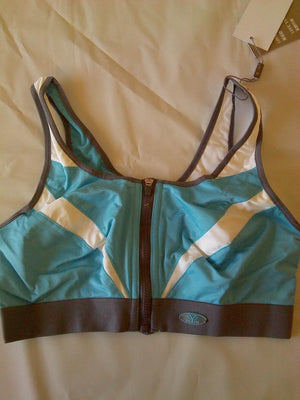 YVETTE ZIP FRONT CLOSURE...7067 TURQUOISE/ WHITE, 36C.