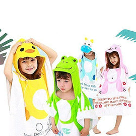 Echolife 1-6 Years Old Baby Kids Bathrobe Hooded Towel Cloak Cute Cartoon Animal