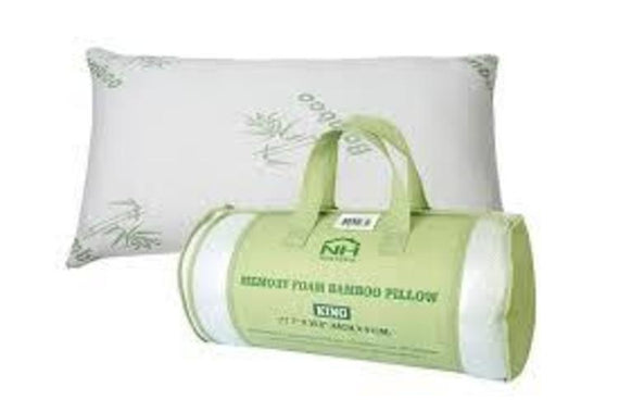 Bamboo Alternative Down Pillow - Hypoallergenic Soft Polyester - Memory Foam